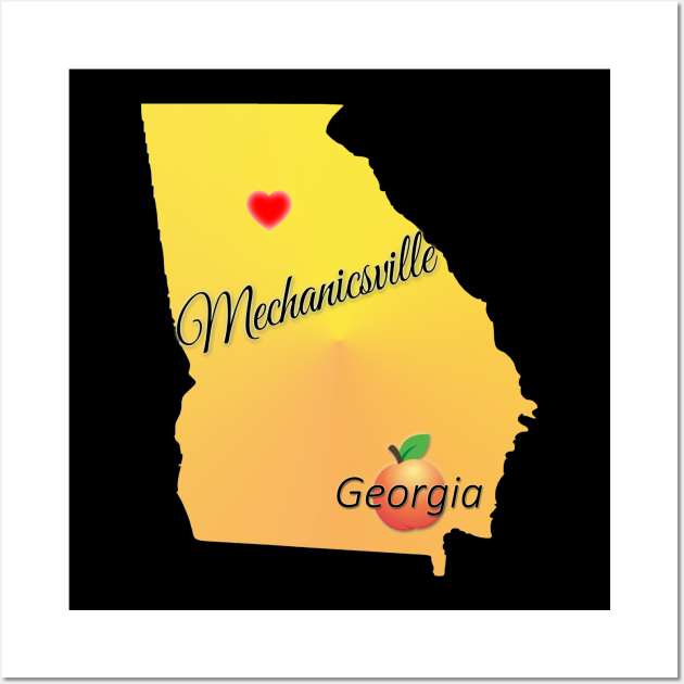 Mechanicsville state with heart locator Mechanicsville